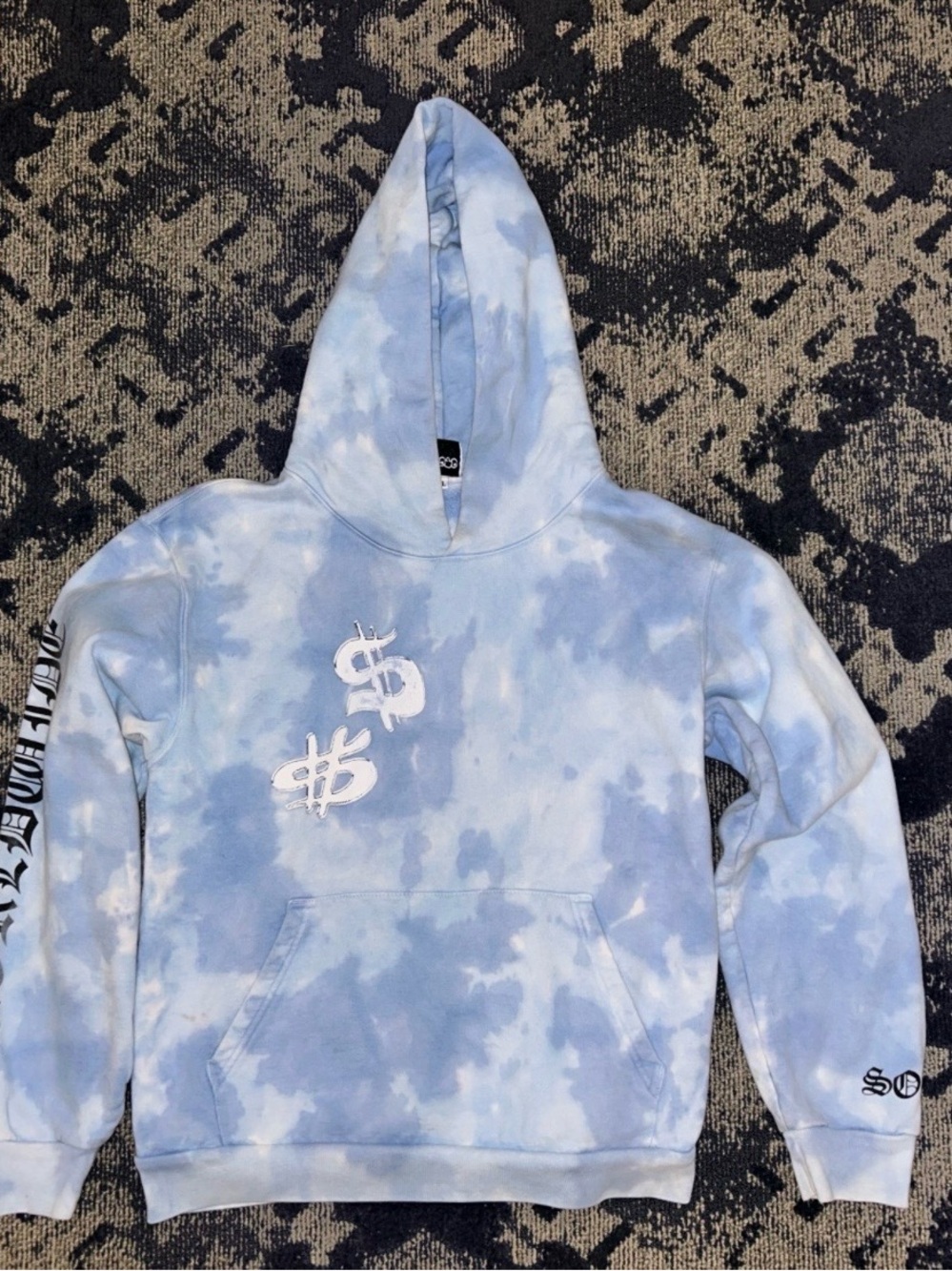 Blue Tie-dye XL Soto Worldwide/Gang Unisex Hoodie